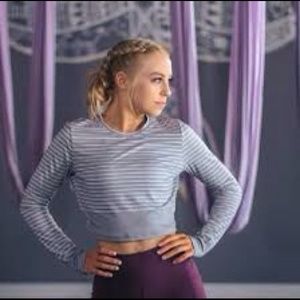 Cactus crop long sleeve striped